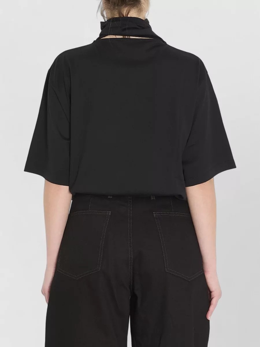 Lemaire T Shirt And Attached Neck Scarf Top