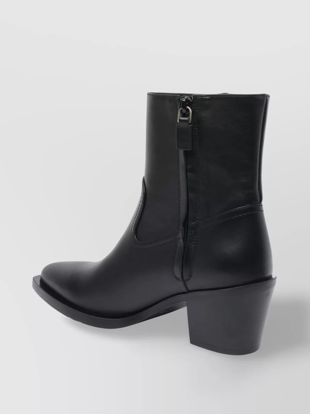 Stuart Weitzman Leather Block Heel Ankle Boots With Pointed Toe