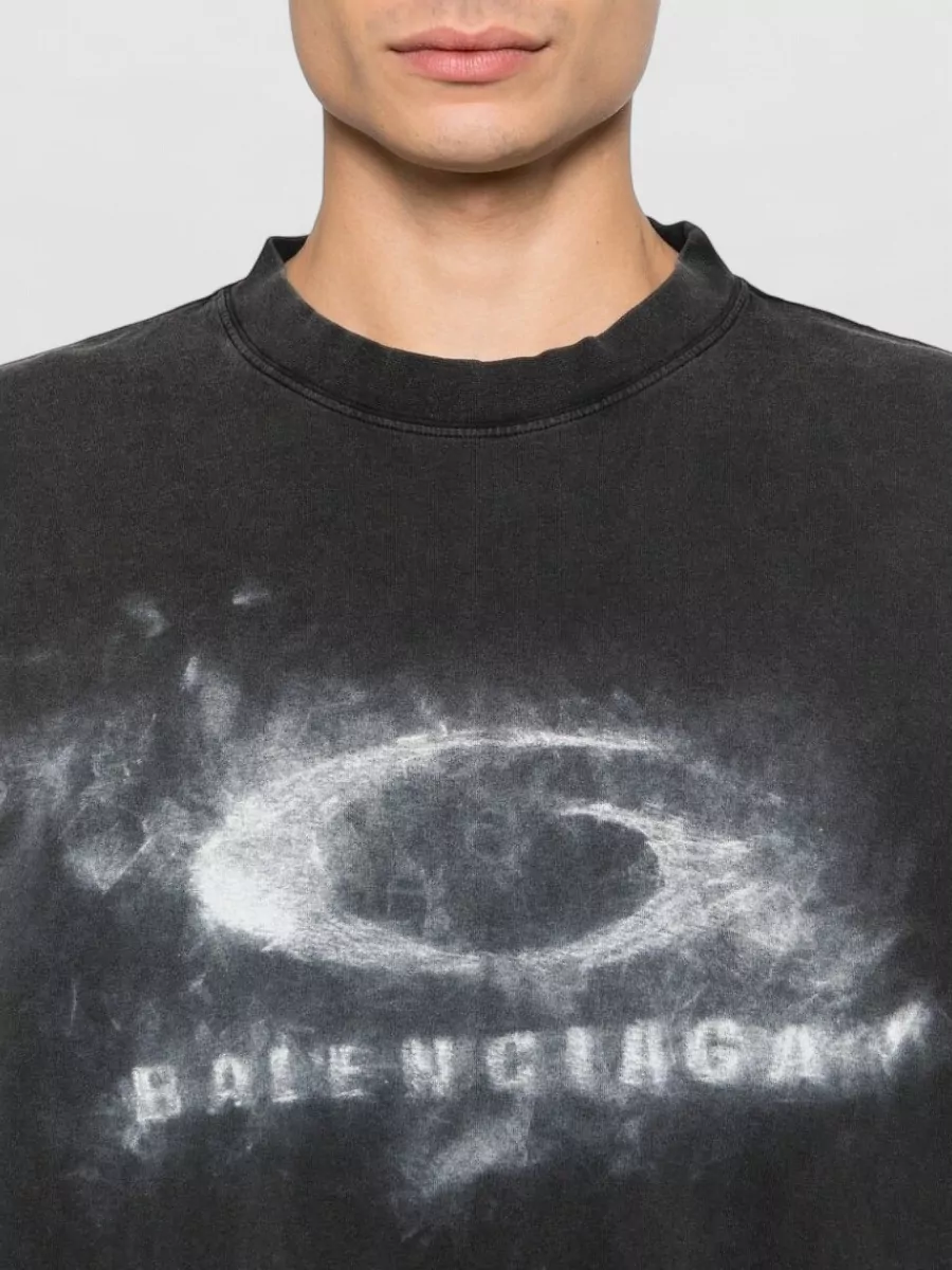 Balenciaga Crew Neck Oversized T Shirt Graphic Print