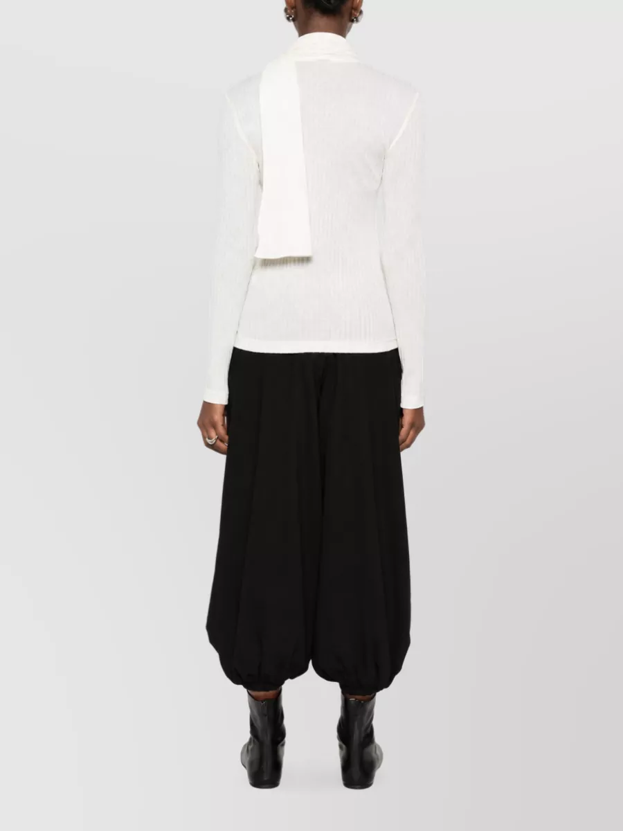 Totême Ribbed Scarf-Neck Knitted Top