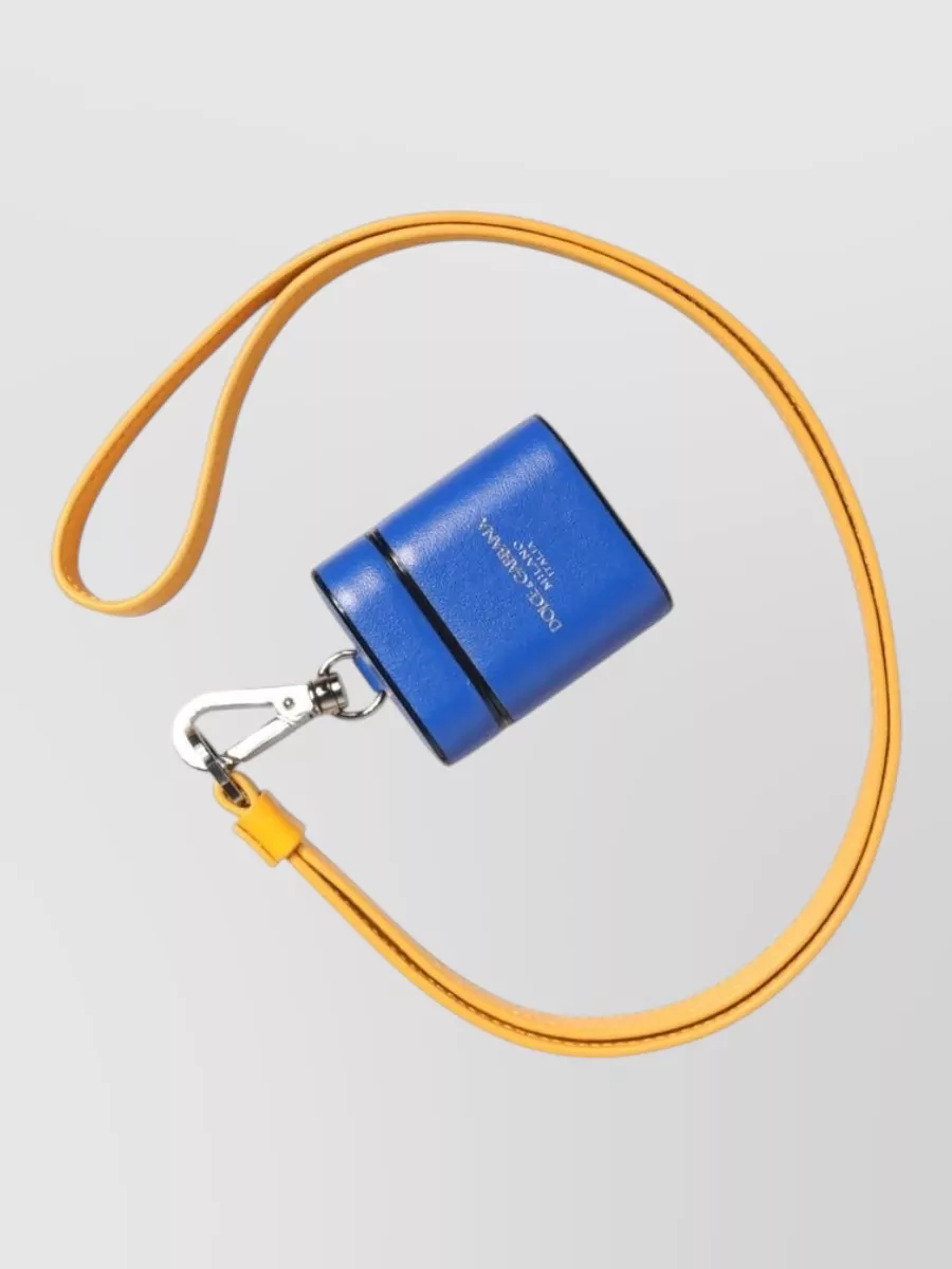 Dolce&Gabbana Calf Leather Logo Strap Airpods Case