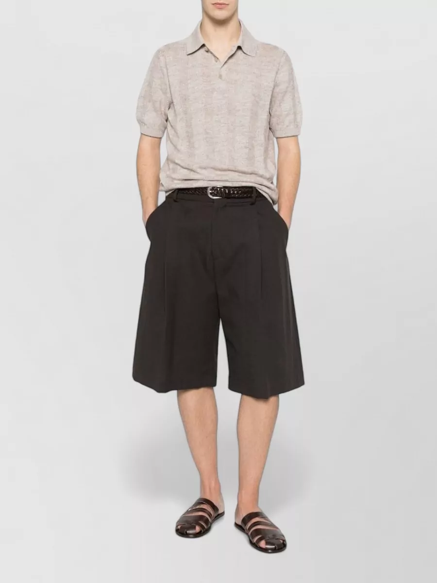 Brunello Cucinelli Ribbed Knit Polo Shirt