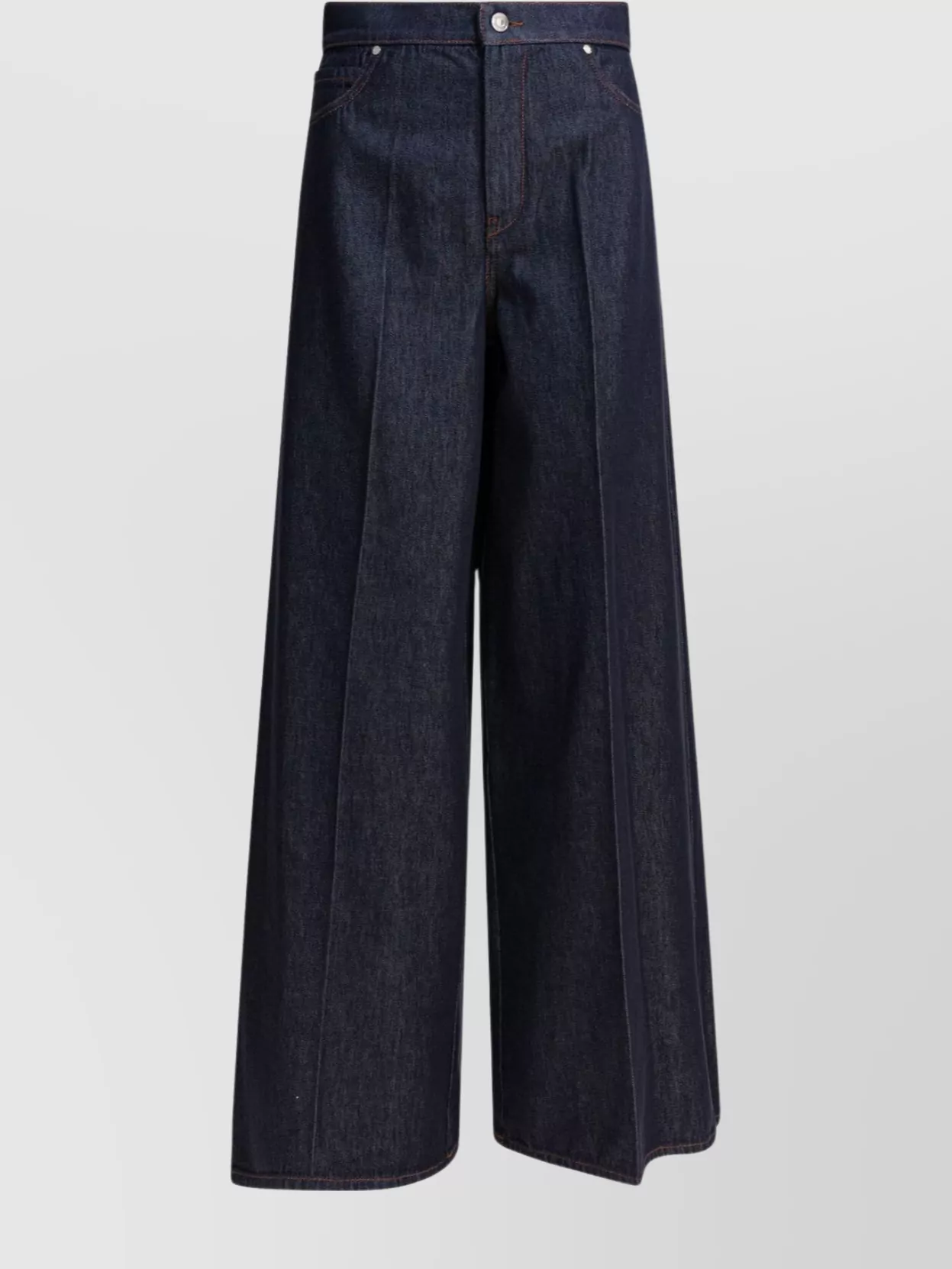 Max Mara Wide Leg Denim Trousers Featuring Pockets In Blue