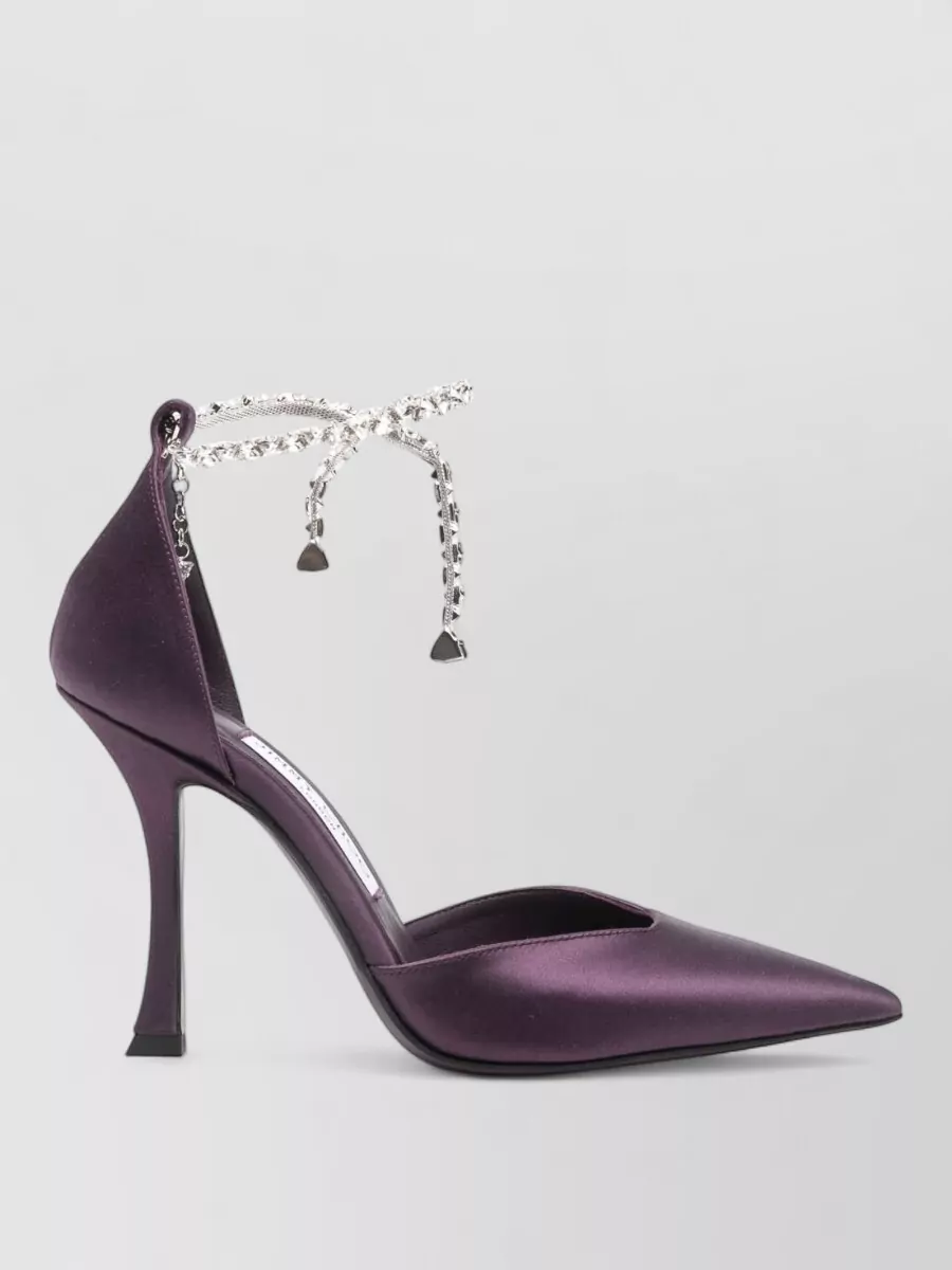 Jimmy Choo crystal embellished leather pumps