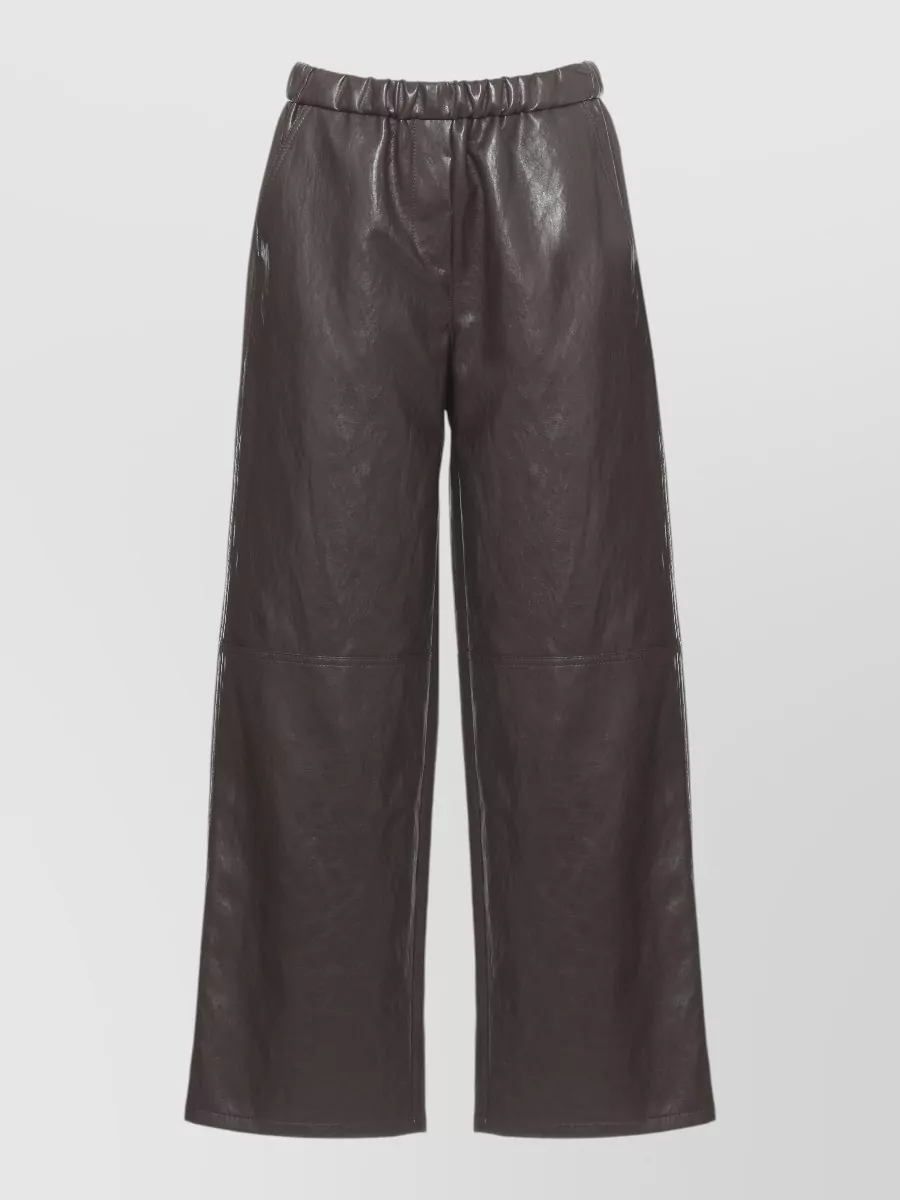 Antonelli Firenze Faux Leather Wide-Leg Trousers