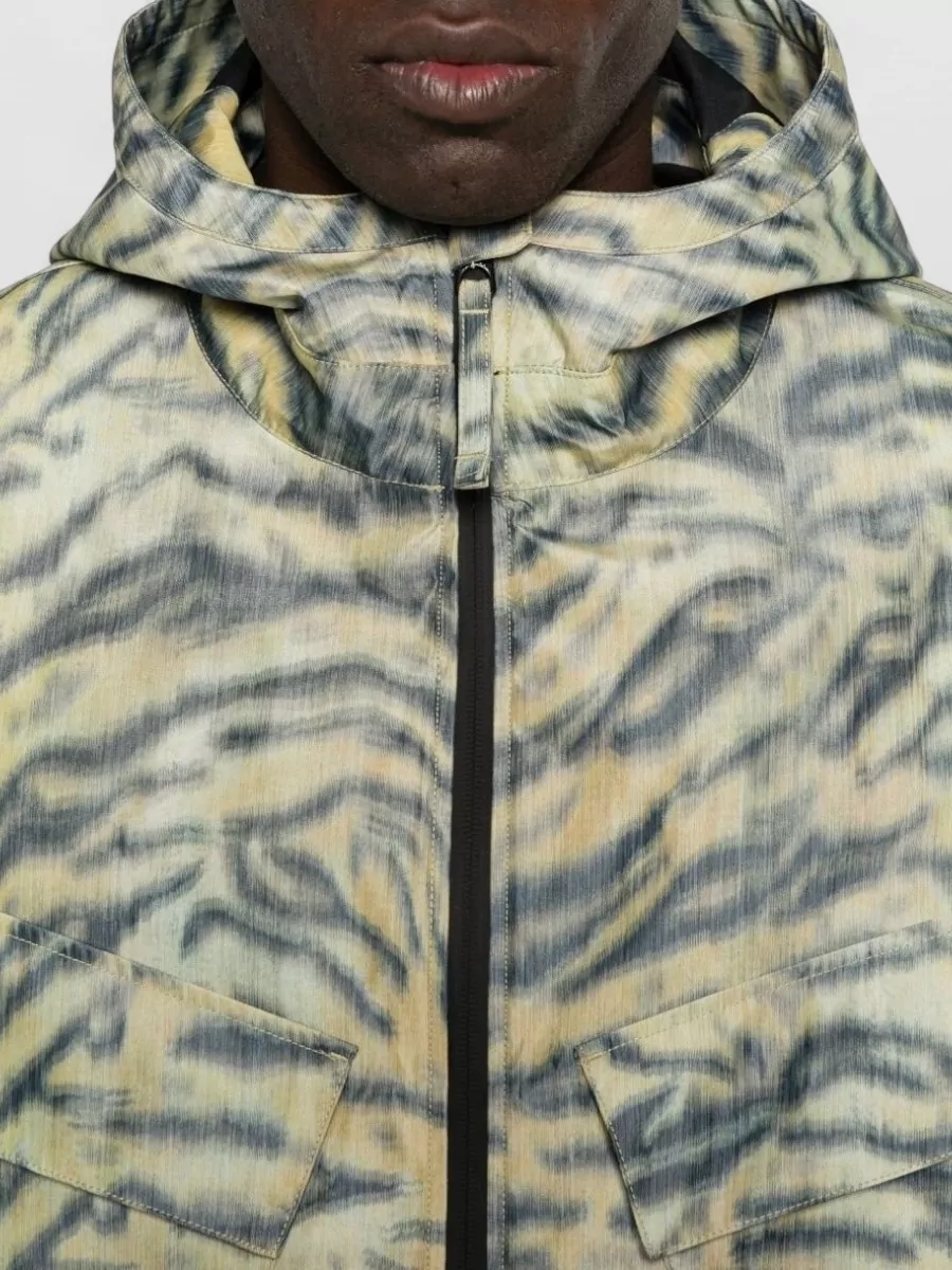Kenzo Hooded Blazer Silk Nylon All Over Print
