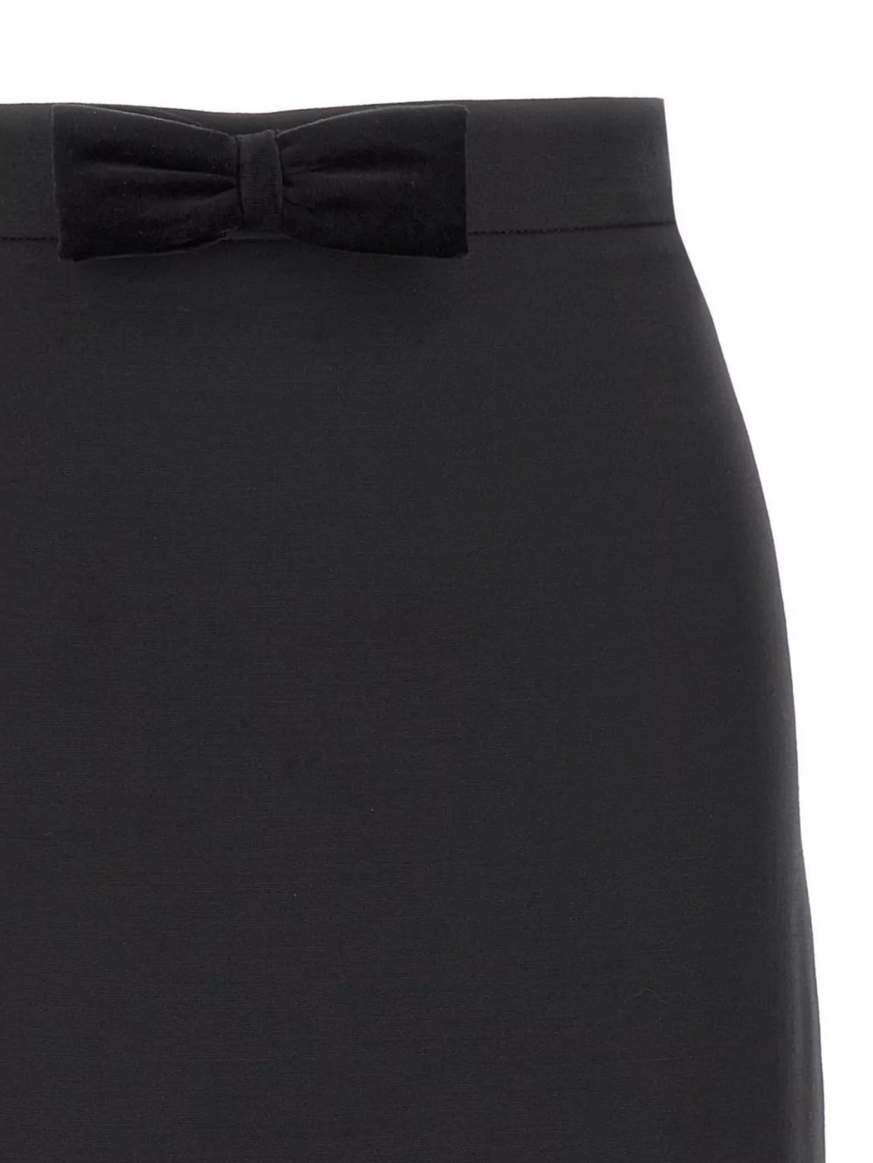 Valentino Crepe Couture Skirt With Ruffled Hem And Bow Detail