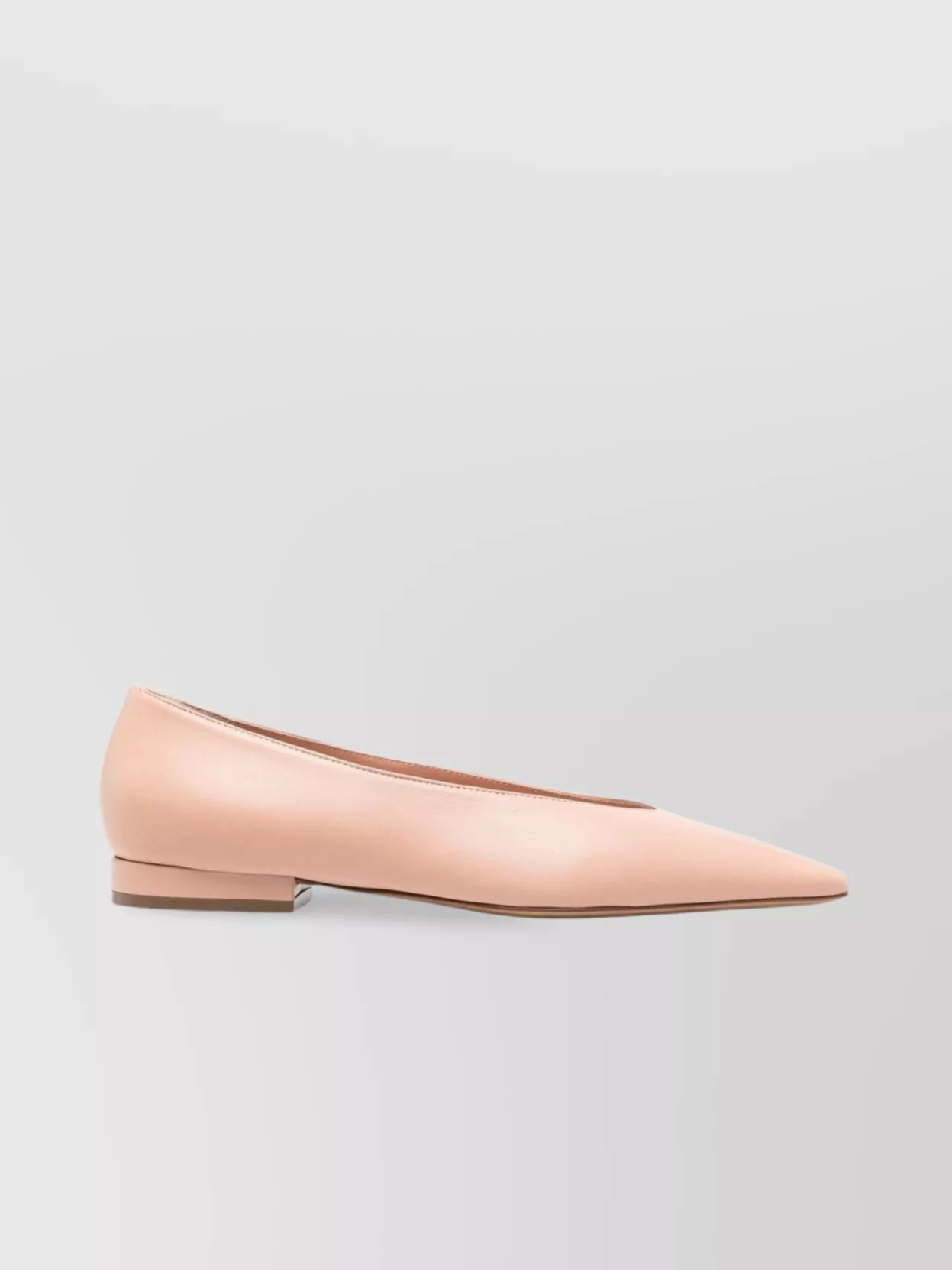 Lanvin Leather Pointed Toe Ballerina Shoes In Pink