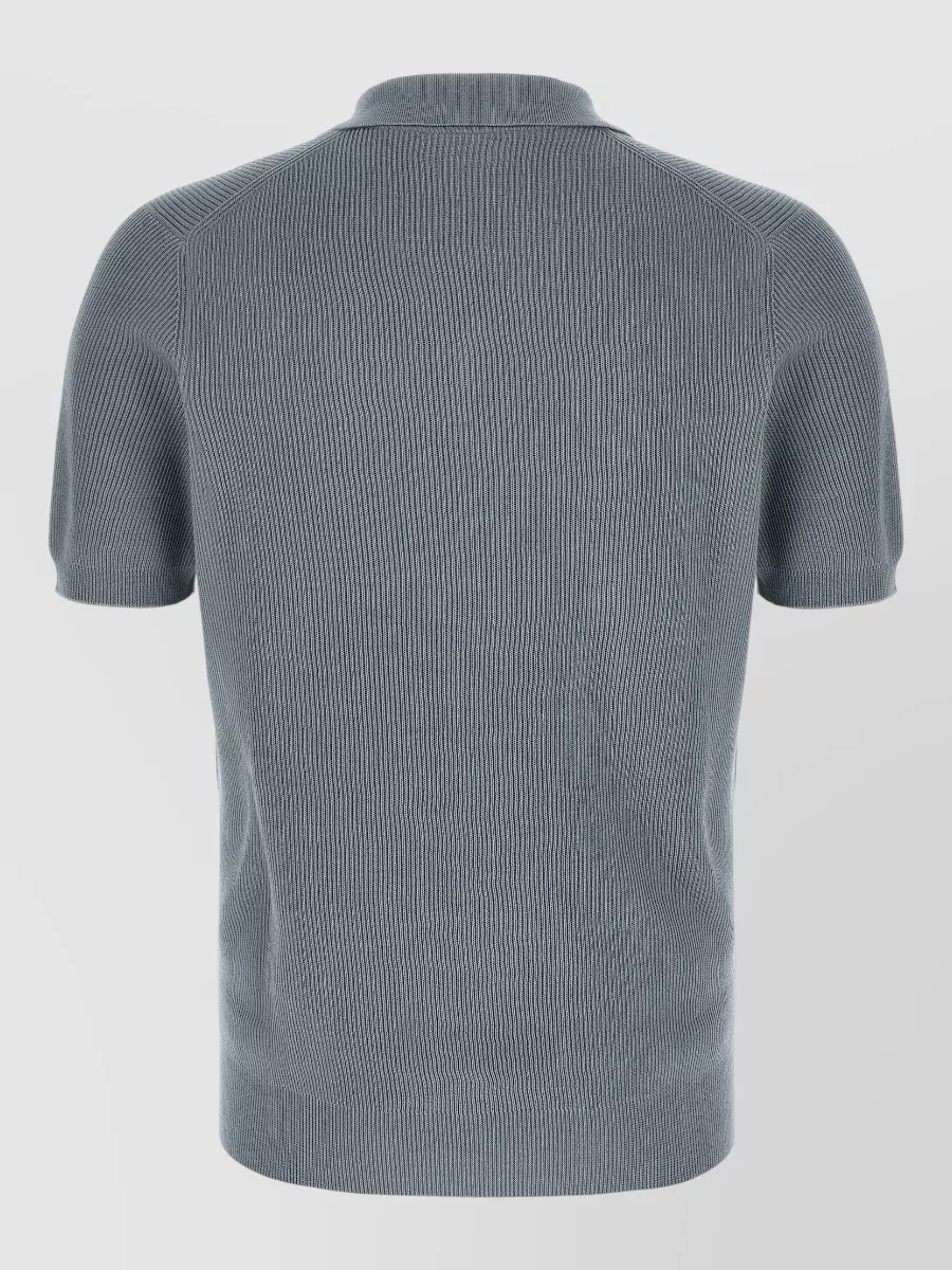 Brunello Cucinelli Cotton Ribbed Short-Sleeve Polo Shirt