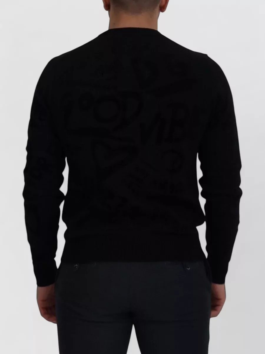 Dolce&Gabbana Wool Logo Pattern Crewneck Sweater
