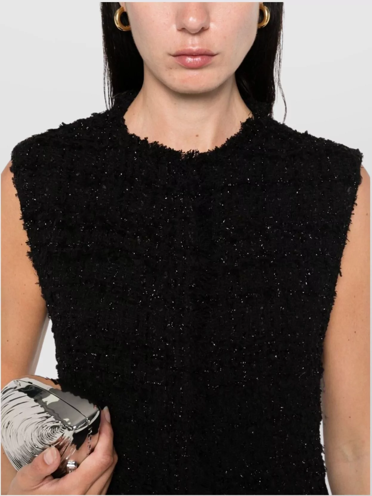 Iro Mini Dress With Frayed Hem And Round Neckline