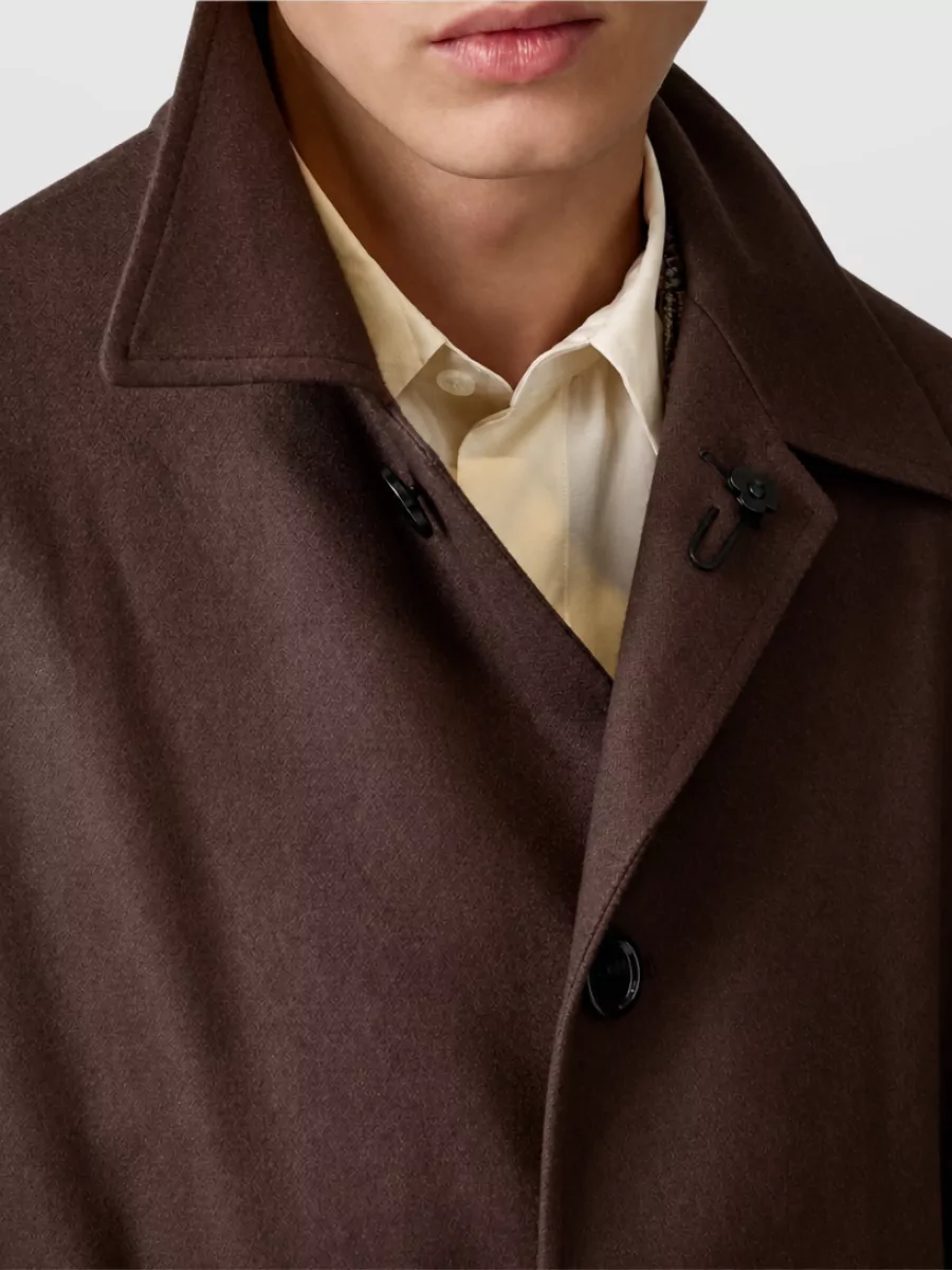 Lardini Wool Single-Breasted Belted Trench Coat