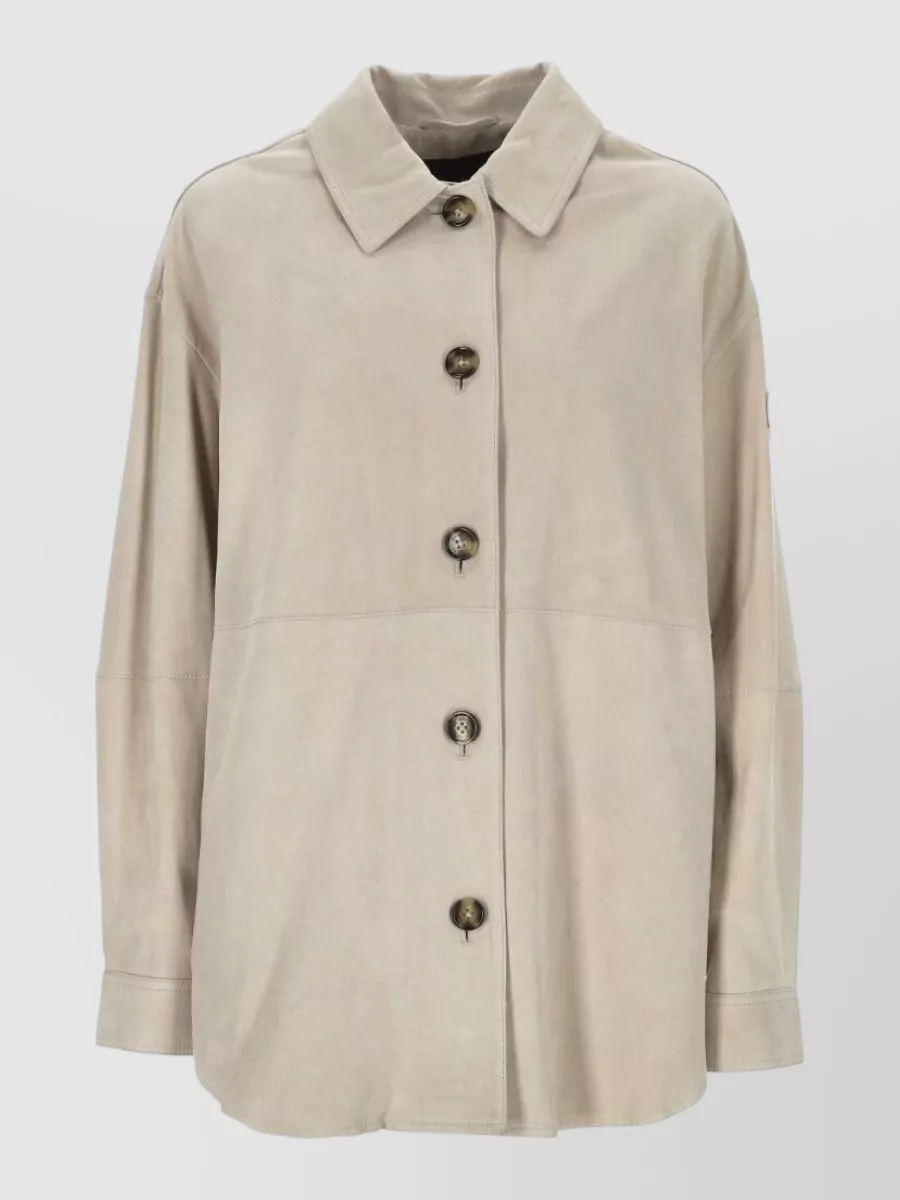 Peuterey Suede leather oversized coat