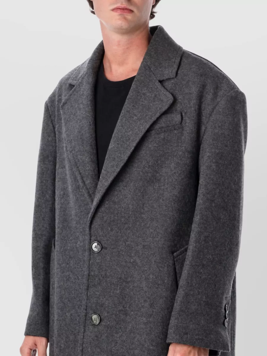 Ami Paris Virgin Wool Single Breasted Coat