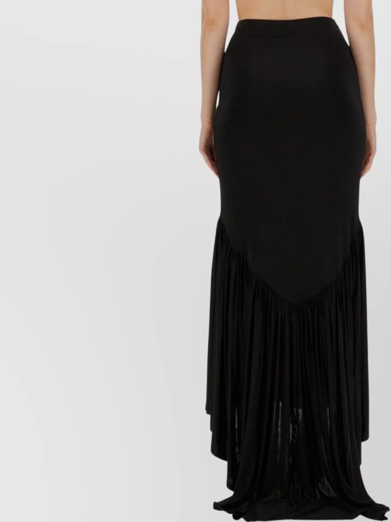Nina Ricci High-Waisted Ruffled Hem Floor-Length Skirt