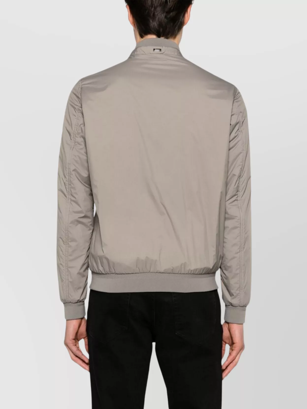 Herno Men Ecoage Band-collar Bomber Jacket In Grey