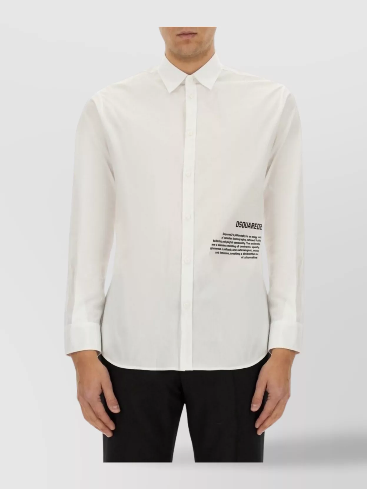 DSQUARED2 TEXT PRINT BUTTON-DOWN COLLAR SHIRT