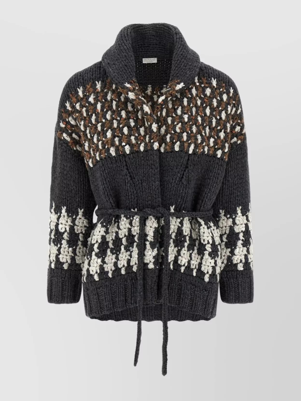 Brunello Cucinelli Knit Cardigan Sweaters And Cardigans Multicolor In Gray