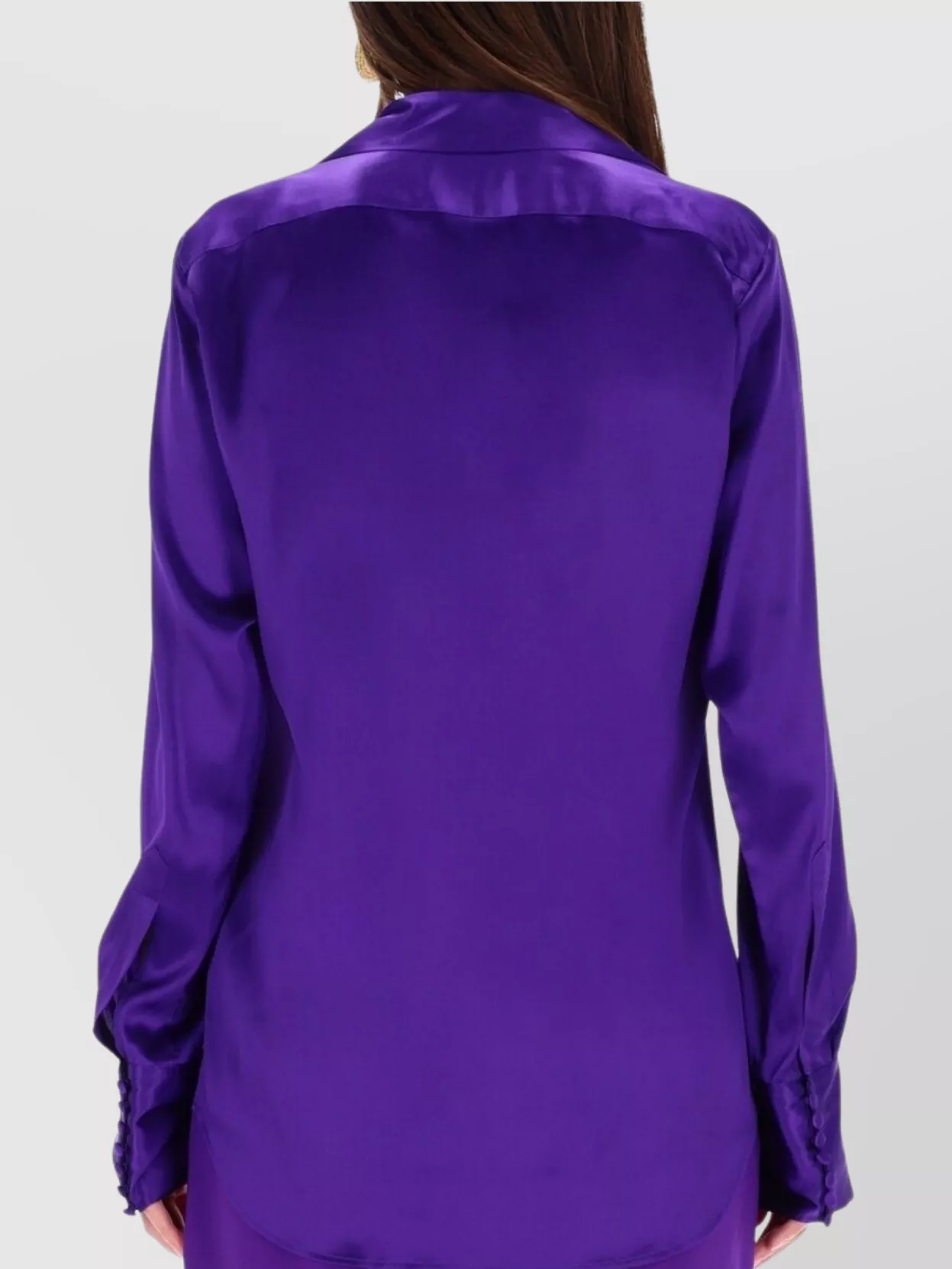 Dries Van Noten Luxurious Satin Long Sleeve Button Shirt