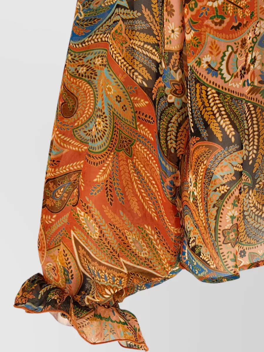 Etro Silk Paisley Ruffled Blouse