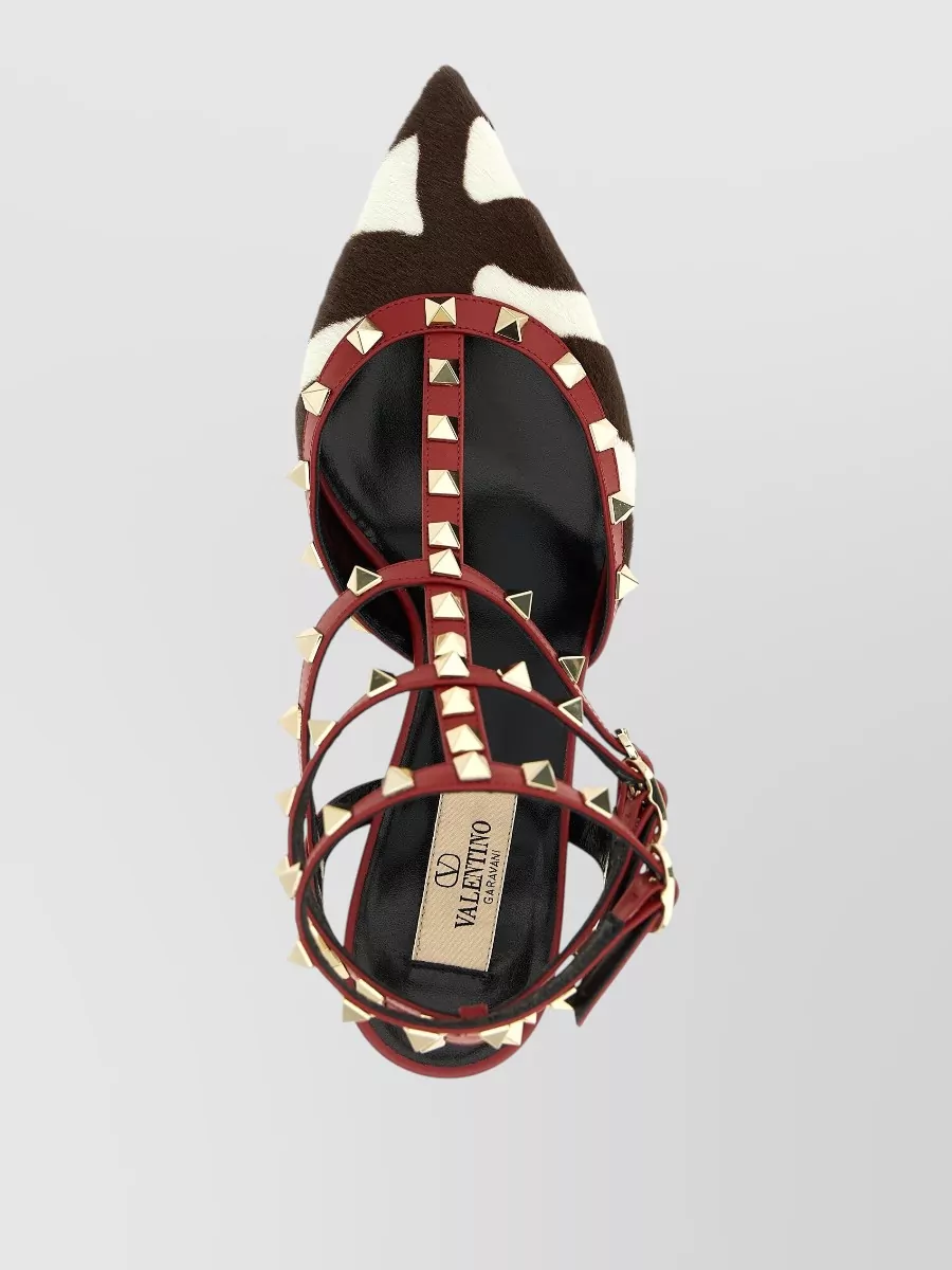 Valentino Garavani Leather Animal-Print Rockstud Pumps