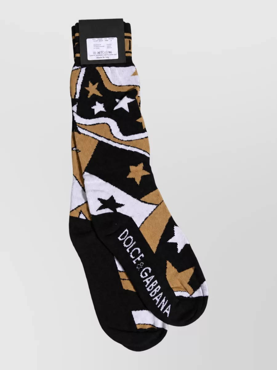 Dolce&Gabbana Polka-Dot Over-The-Calf Socks