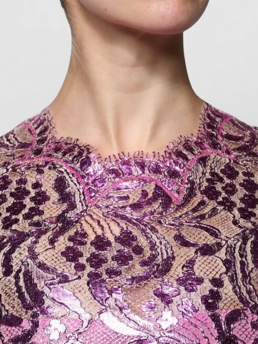 Dolce&Gabbana Metallic Floral Lace Mini Dress