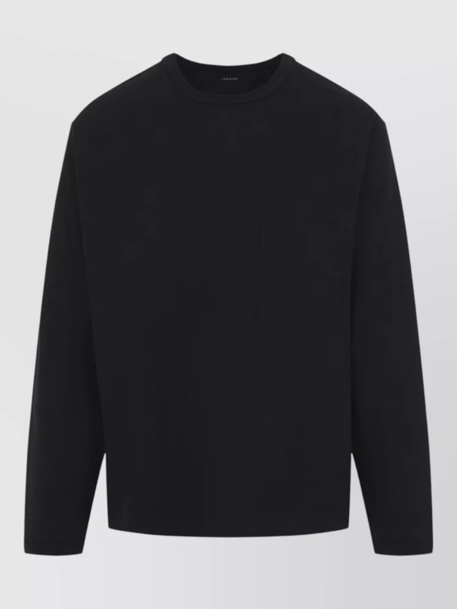 Lemaire cotton ribbed crew neck long-sleeve boxy t-shirt