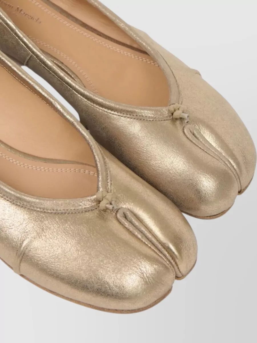 Maison Margiela New Split Toe Metallic Ballerina Shoes In Animal Print