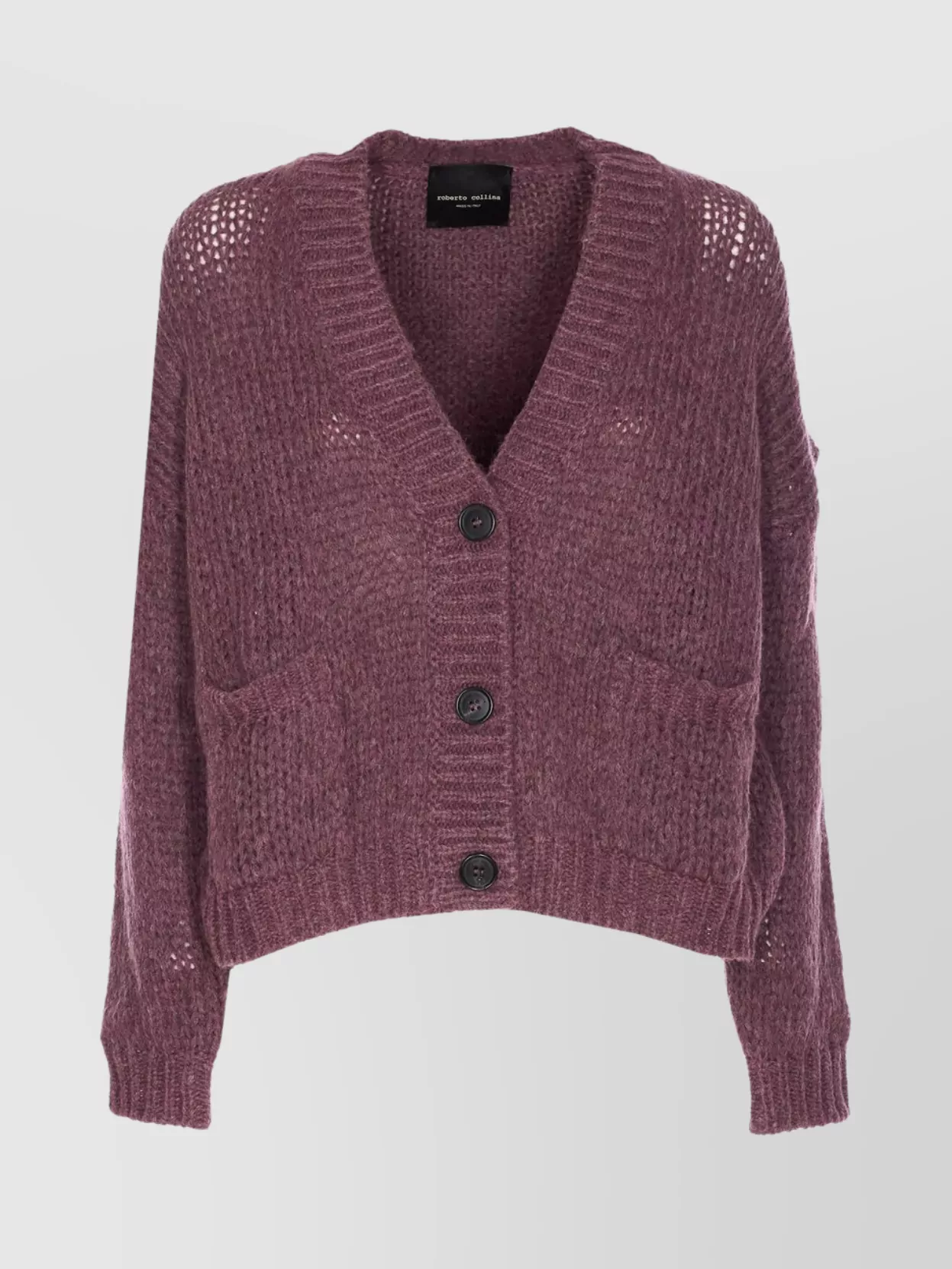 Roberto Collina V-neckline Textured Knit Cardigan With Front Pockets