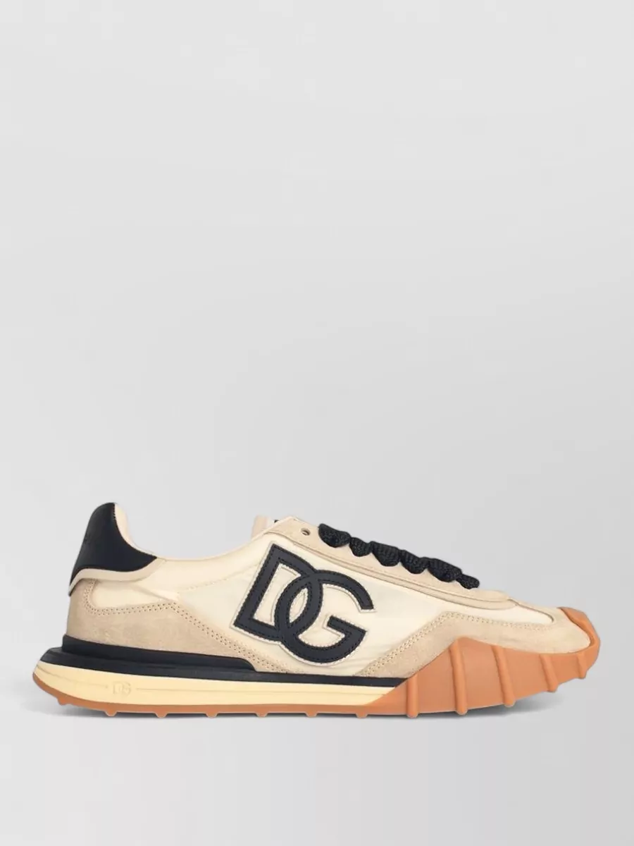 Dolce&Gabbana Cushion Leather Blend Sneakers Contrast Sole