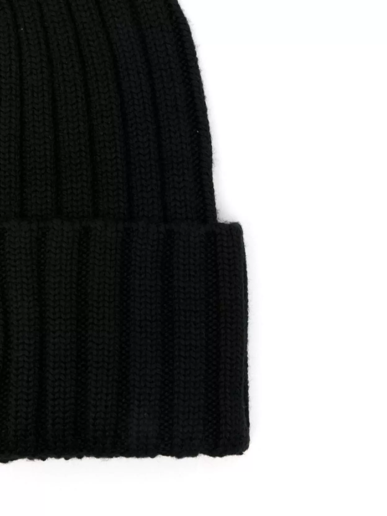 Moncler Wool Logo Ribbed Knit Beanie