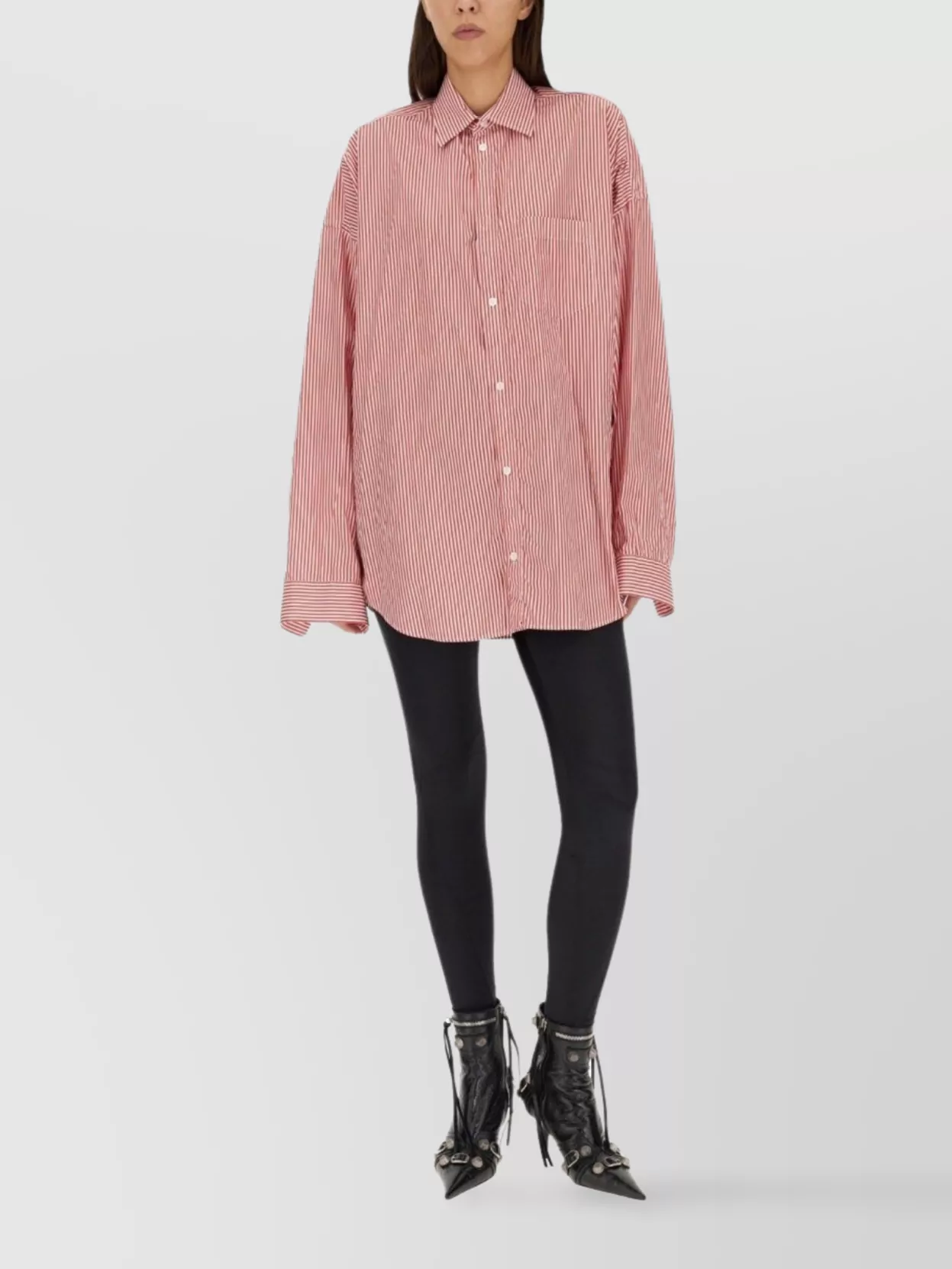 Balenciaga Oversized Striped Shirt Featuring Logo