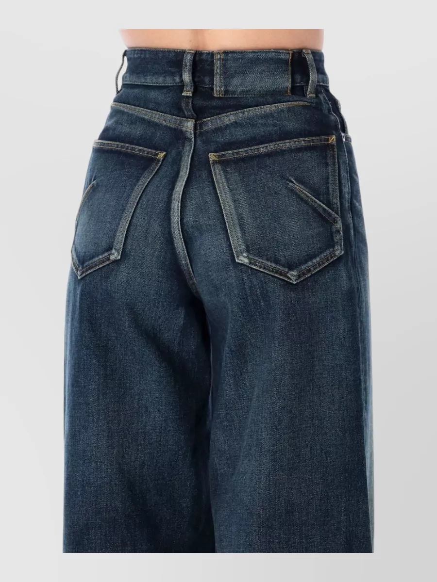 Alaïa Denim Mid-Rise Wide-Leg Maxi Jeans