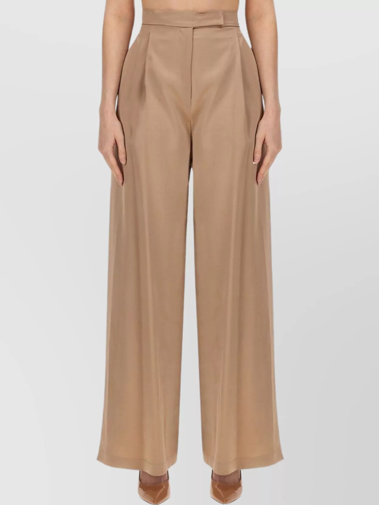 Max Mara High Waist Wide Leg Trousers Fiesta In Brown