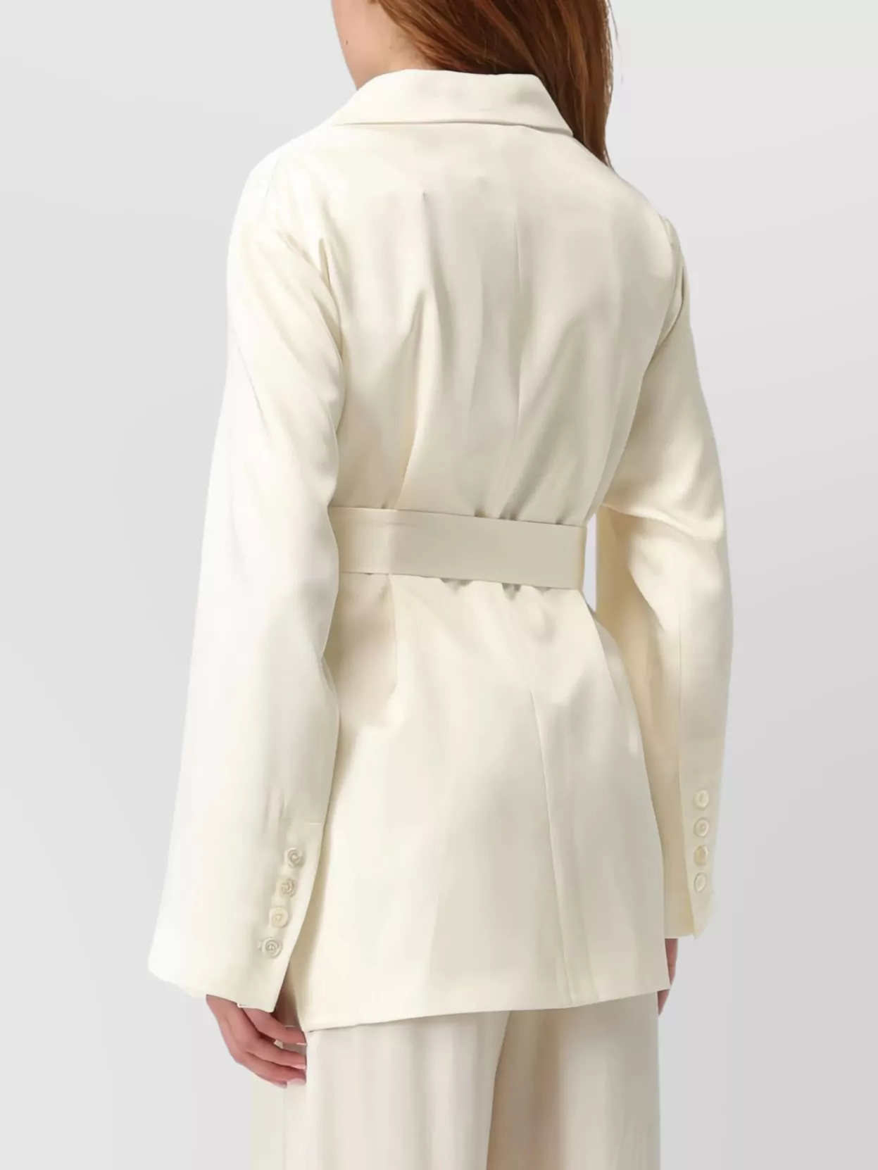 Semicouture Christiana Jacket Belted Waist In White