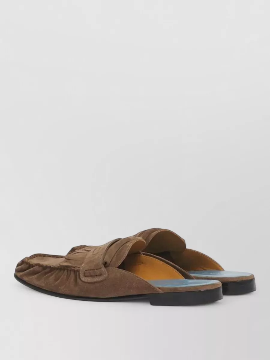 Marni Leather Fringed Clogs