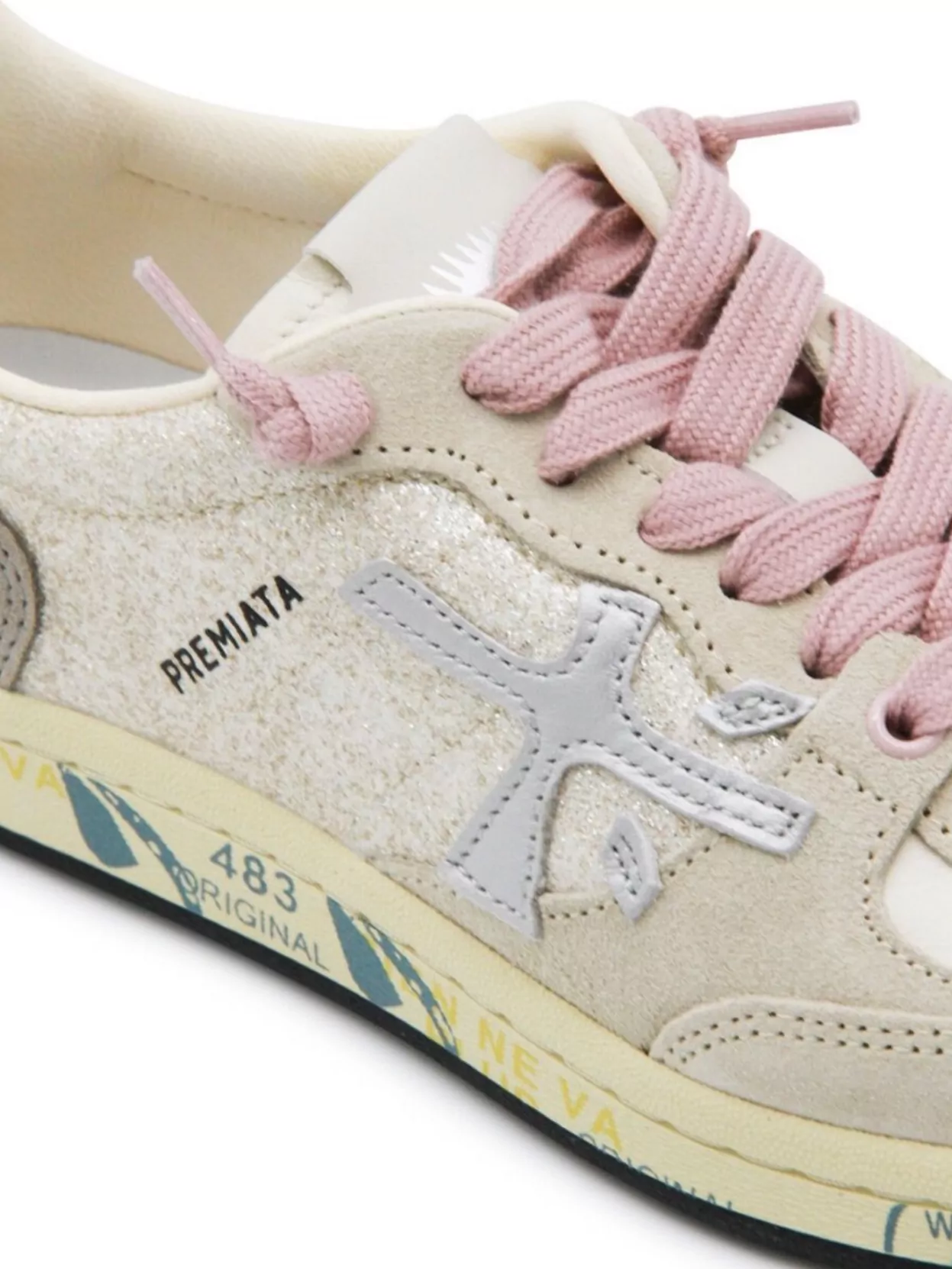 Premiata Sparkling Low Top Sneakers With Contrast Sole