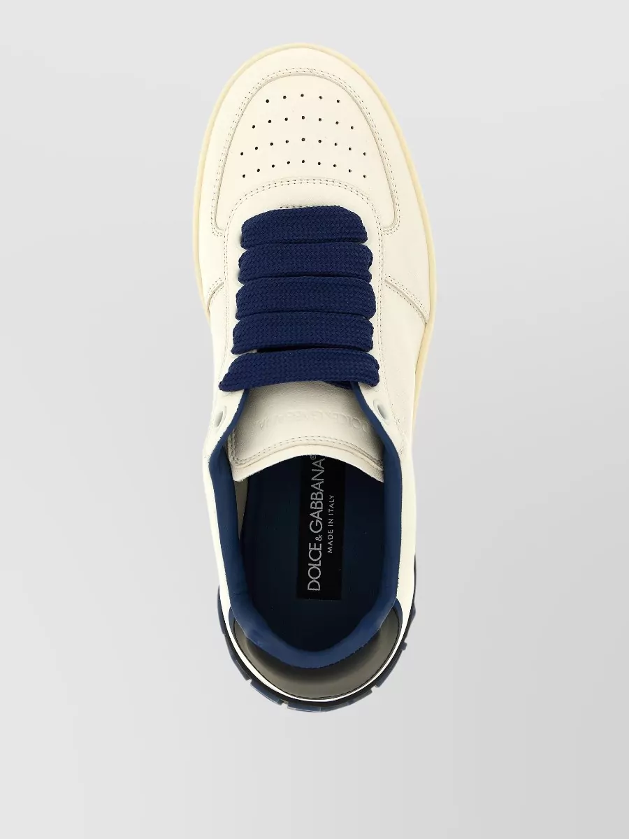 Dolce&Gabbana Portofino Sneakers Perforated Toe Contrast Laces