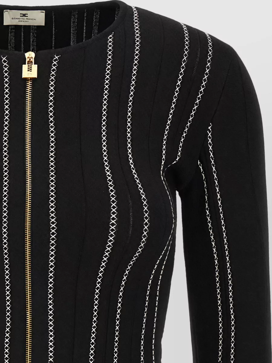 Elisabetta Franchi Cropped Slim-Fit Knit Jacket
