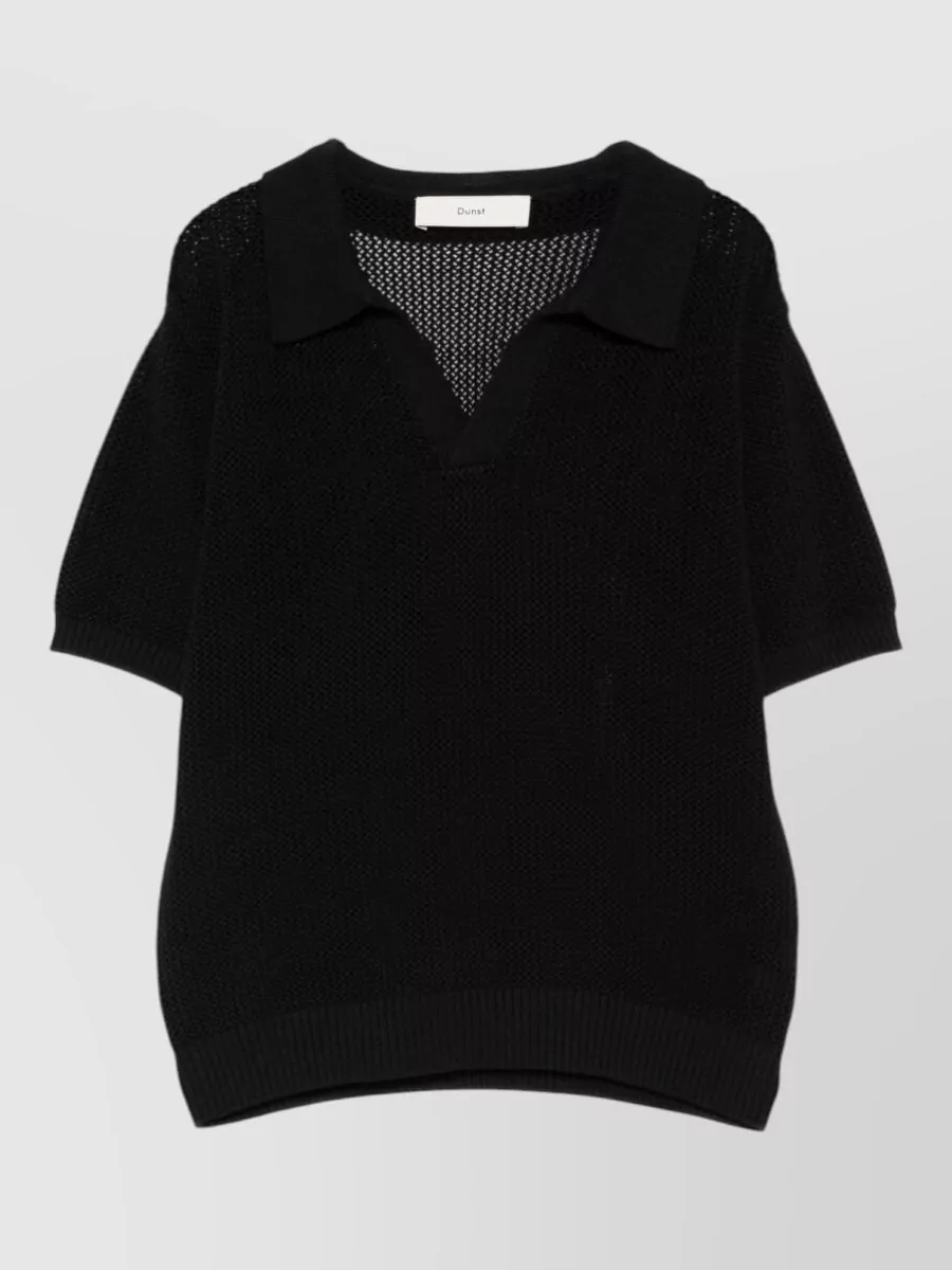 Dunst ribbed knit polo shirt