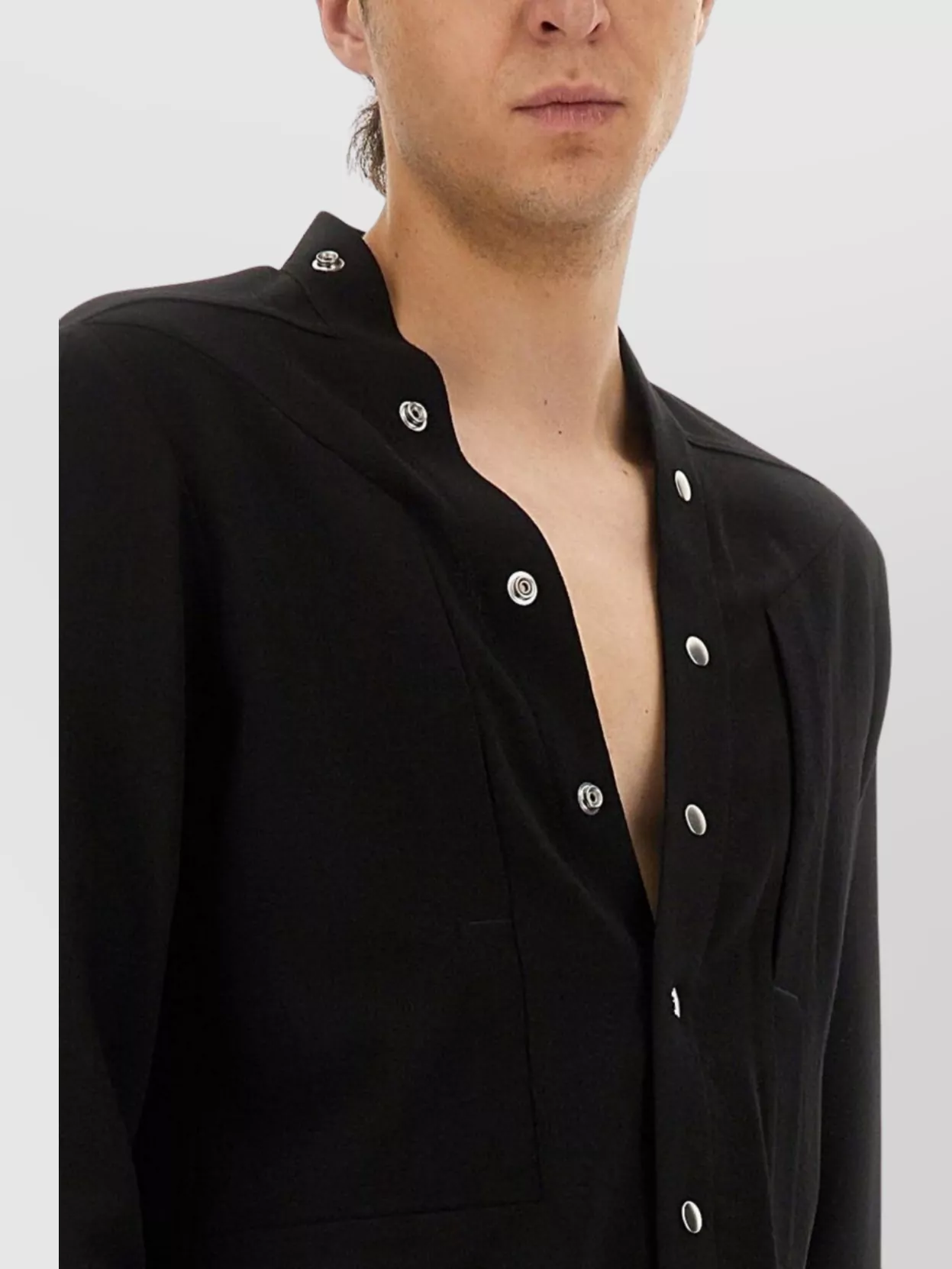 Rick Owens "Larry" Shirt Collarless Button Detailing