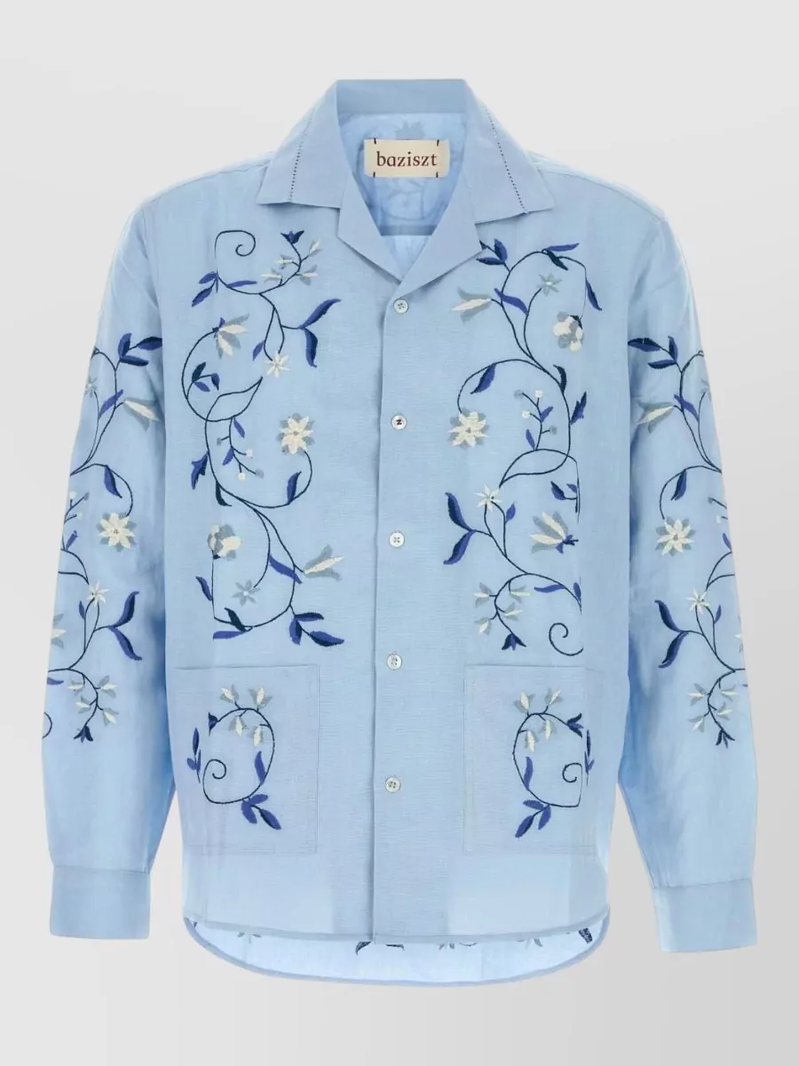 Baziszt embroidered cotton blend shirt