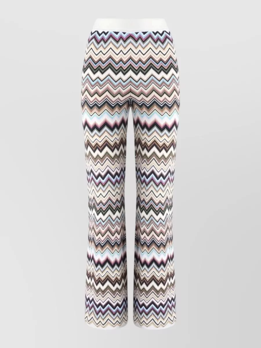 Missoni Wool zigzag-knit flared trousers
