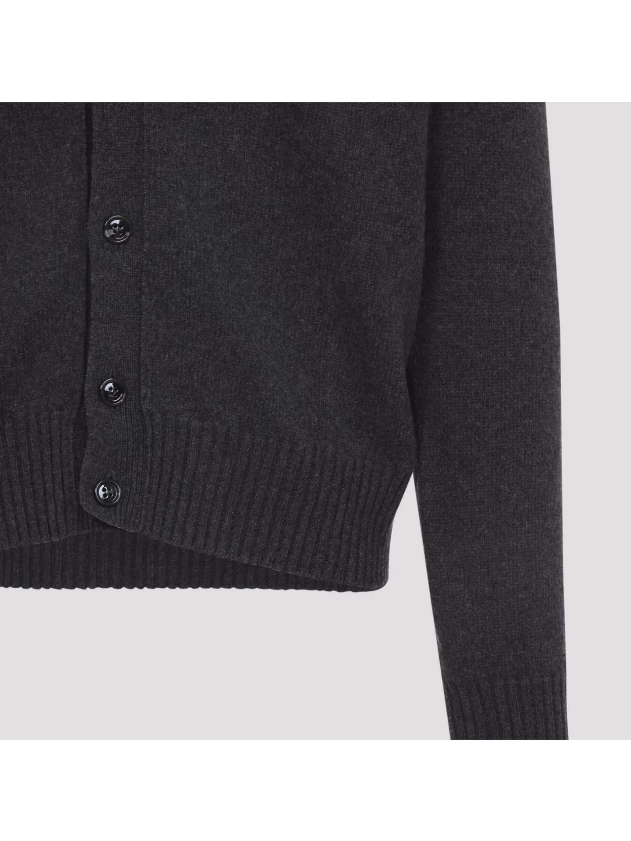 Ami Alexandre Mattiussi Ami Cashmere Blend Cardigan With Deep V-neck In Gray