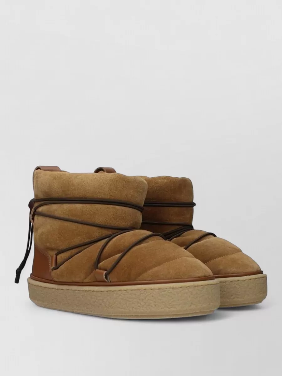 Isabel Marant Suede Leather Quilted Lace-Up Ankle Boots