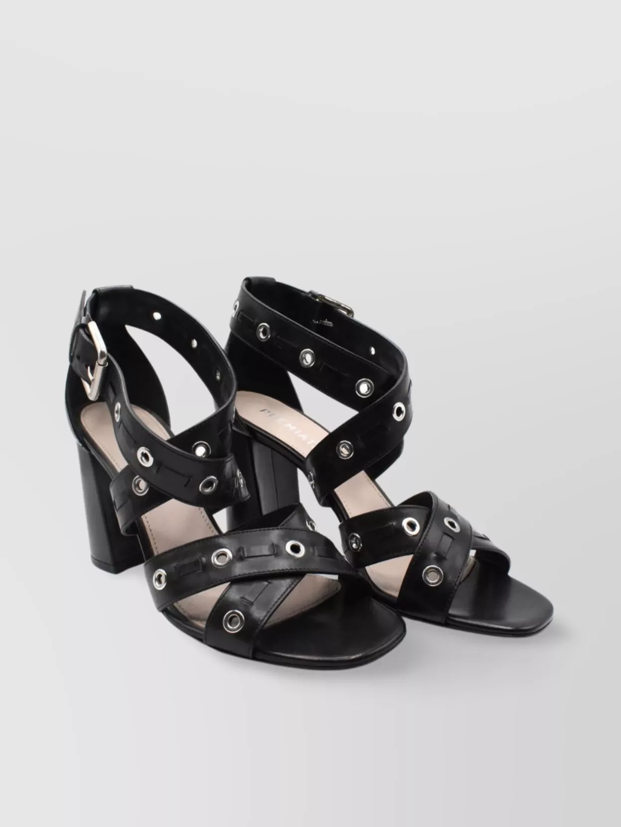 Premiata Heel Block Strappy Sandals Eyelet