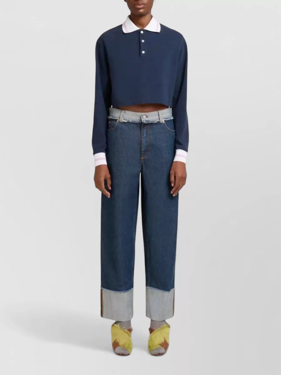Marni Cotton Bleached Wide-Leg Jeans