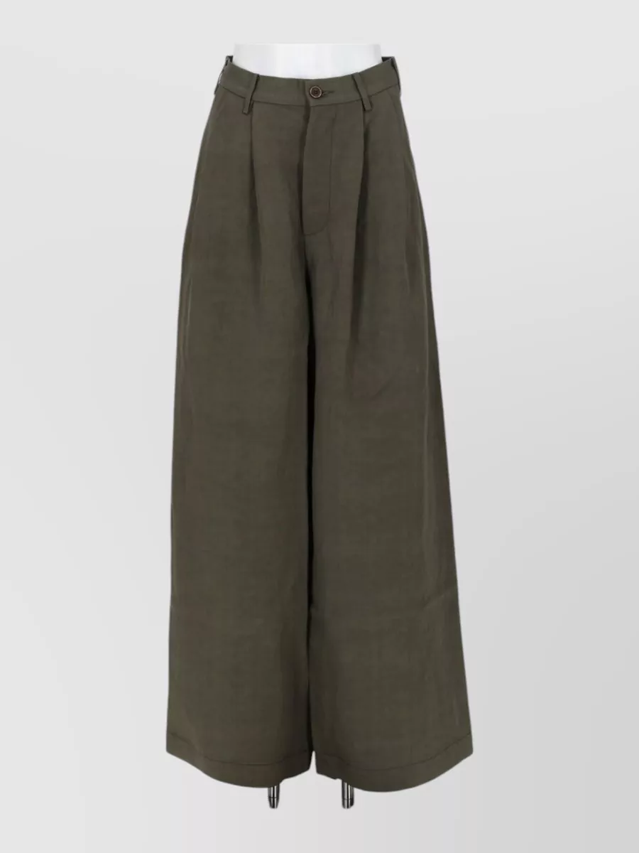 Uma Wang Viscose linen wide-leg trousers