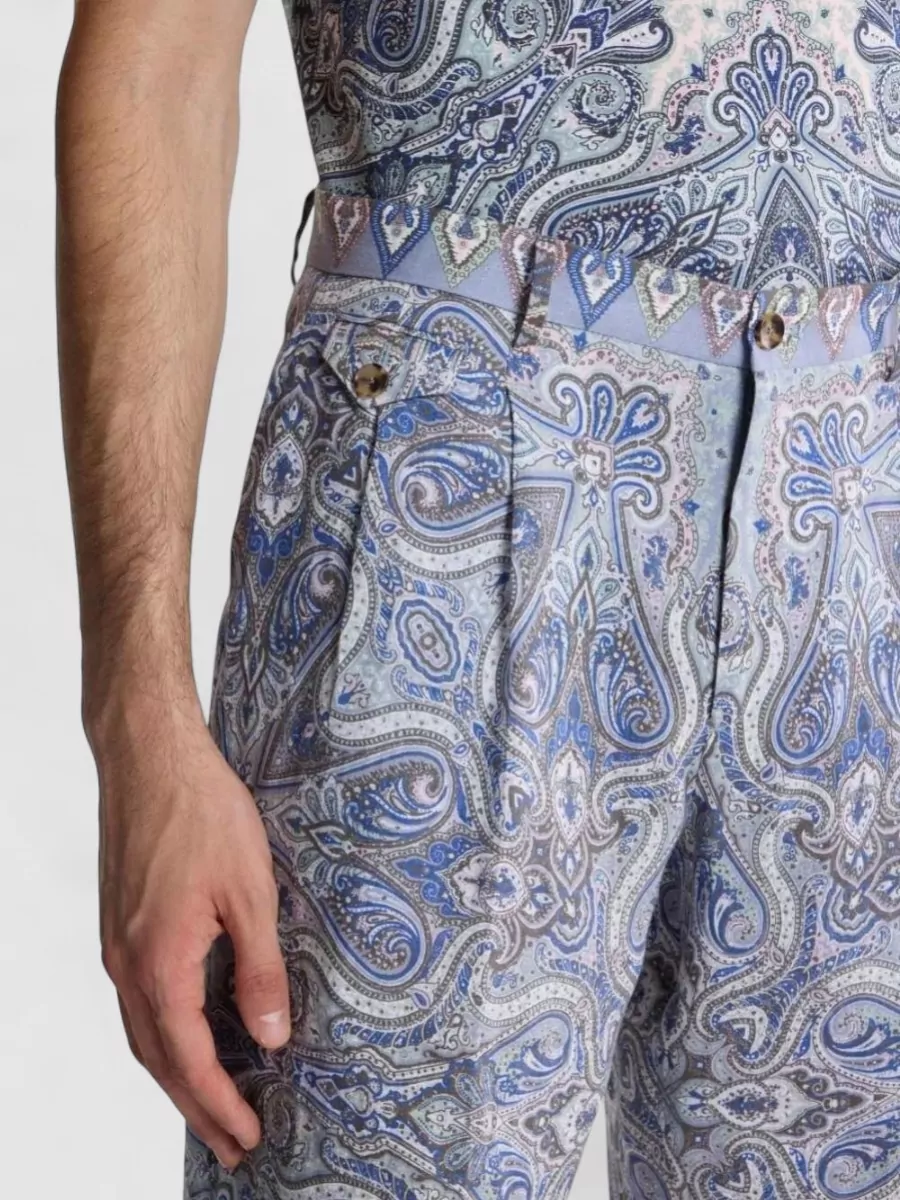 Etro Linen Paisley Print Tailored Shorts